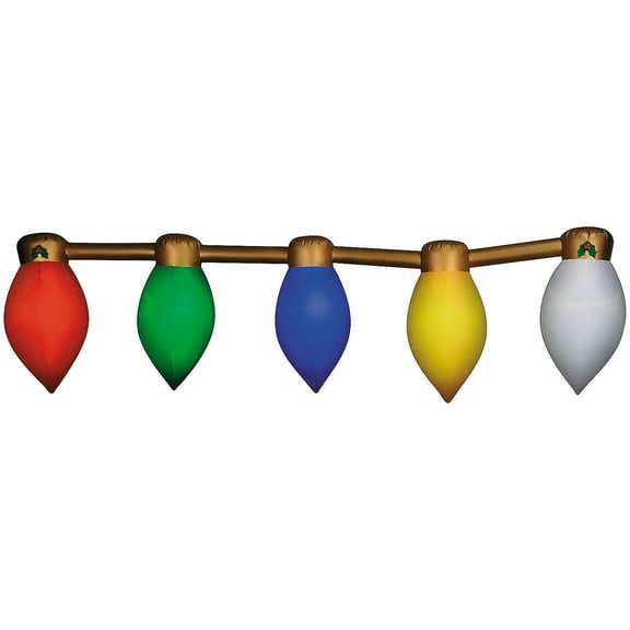 13 Ft. 5 3/4" Airblown® Inflatable Hanging Multicolor Christmas Lightbulb String