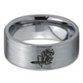 thumbnail image 2 of Tungsten Armor Shield Sword Knight Band Ring 8mm Men Women Comfort Fit Gray Flat Cut Brushed Polished, 2 of 4