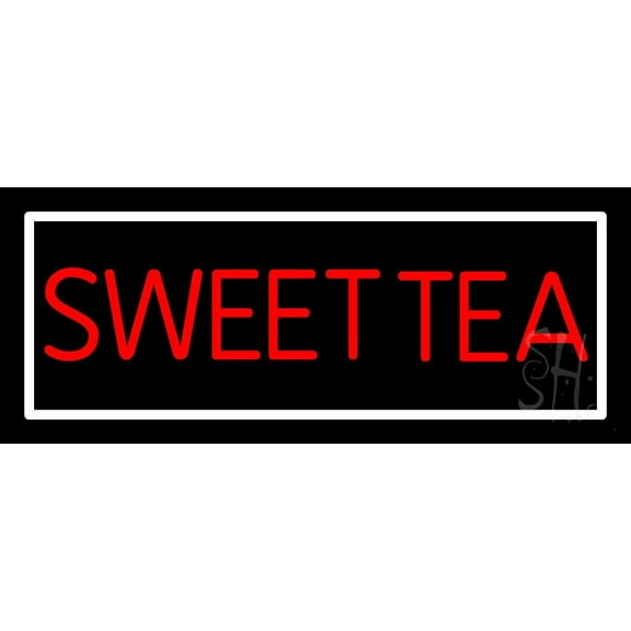 Sweet Tea LED Neon Sign 13 x 32 - inches, Black Square Cut Acrylic Backing, with Dimmer - Bright and Premium built indoor LED Neon Sign for restaurant window and interior decor.