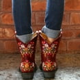 thumbnail image 5 of Lyinloo Women Fashion Embroidered Cowboy Riding Boots Casual Warm Middle Heels Middle Tube Short Boots Shoes Red 39, 5 of 6