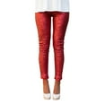 thumbnail image 5 of UJNDER Women's Solid Color Sequin Shiny Slim Fit Leggings for Casual Wear and Parties Red S, 5 of 9