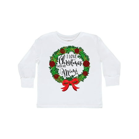 

Inktastic I Love Christmas with My Mimi Wreath Gift Toddler Boy or Toddler Girl Long Sleeve T-Shirt