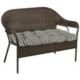 thumbnail image 4 of Jordan Manufacturing 44" x 18" Hatch Black Chevron Rectangular Tufted Outdoor Wicker Settee Bench Cushion with Rounded Back Corners, 4 of 11