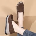 thumbnail image 5 of BLTIBY Women's Thick Sole Suede Wedge Loafers Comfortable Anti Slip Arch Support Casual Walking Shoes Brown 40, 5 of 9