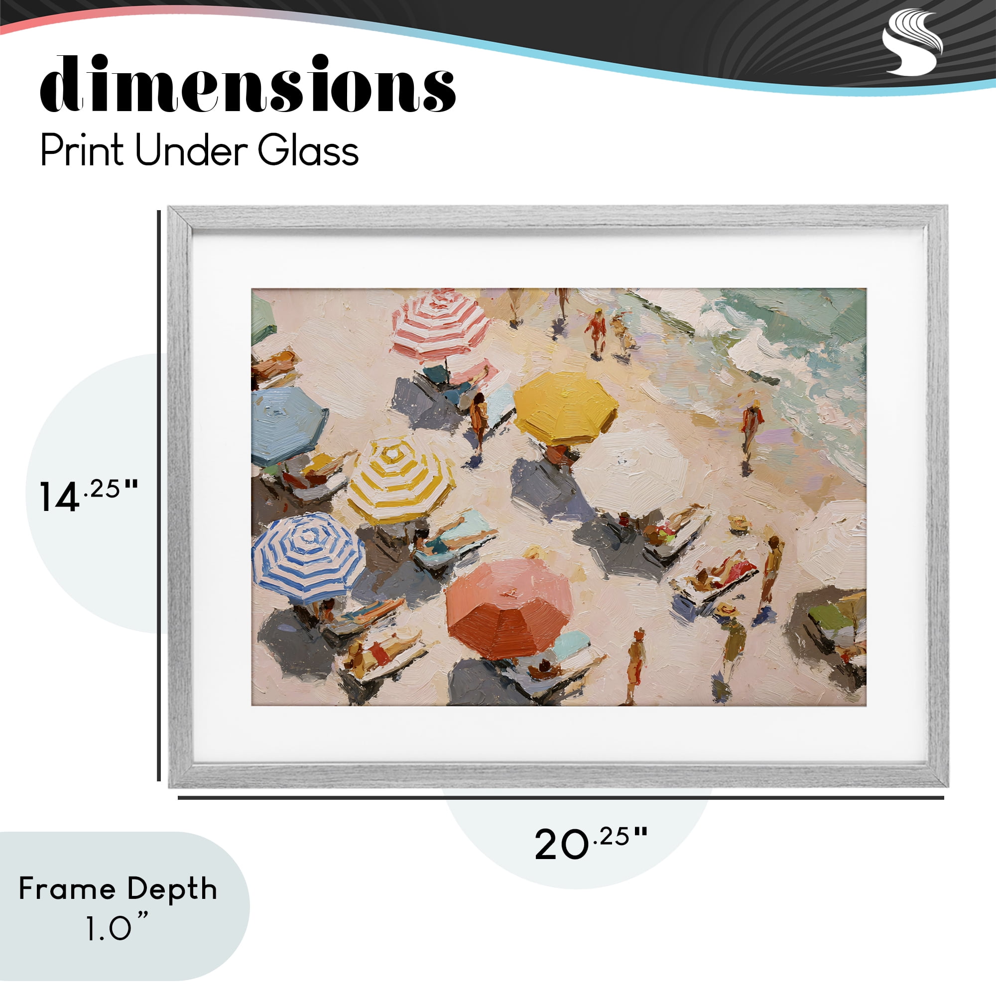 Stupell Industries Summer Beach Fun Expression Gray Framed Print Under Glass, design by Jacky Ngan