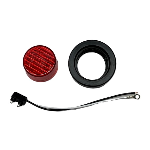 Red 2" Round 9 LED Truck Trailer Clearance Side Marker Light Kit / Grommet