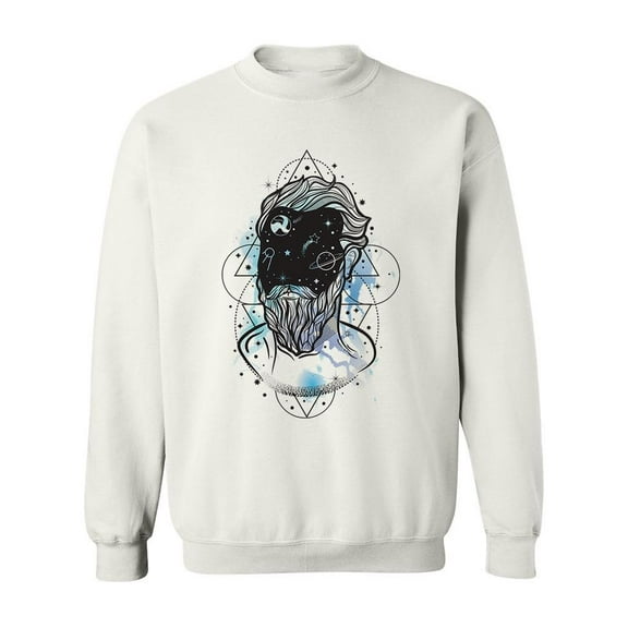 A Man With Beard And Night Sky Sweatshirt Men -Image by Shutterstock, Male 4X-Large