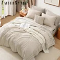thumbnail image 5 of Amberspace 7-piece Bed in a Bag Comforter Set with Sheets,Beige,Queen, 5 of 10