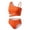 Orange, variant on Ruyang Girls Solid Bikini Swimsuit One Wide Strap Cutout Waist Tops and Trunks Bathing Suit Summer Quick Dry Pool Swim Outfits