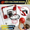 thumbnail image 3 of JoyStone Indoor Basketball Hoop for Kids, Mini Basketball Hoop with Electronic Scoreboard & Sounds, Over The Door Basketball Hoop 3 Balls for Kids & Adults, Red, 3 of 10