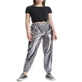 thumbnail image 1 of Pantalons de Jogging Réfléchissants Taille Haute Métalliques Extensibles pour Femmes, 1 of 6