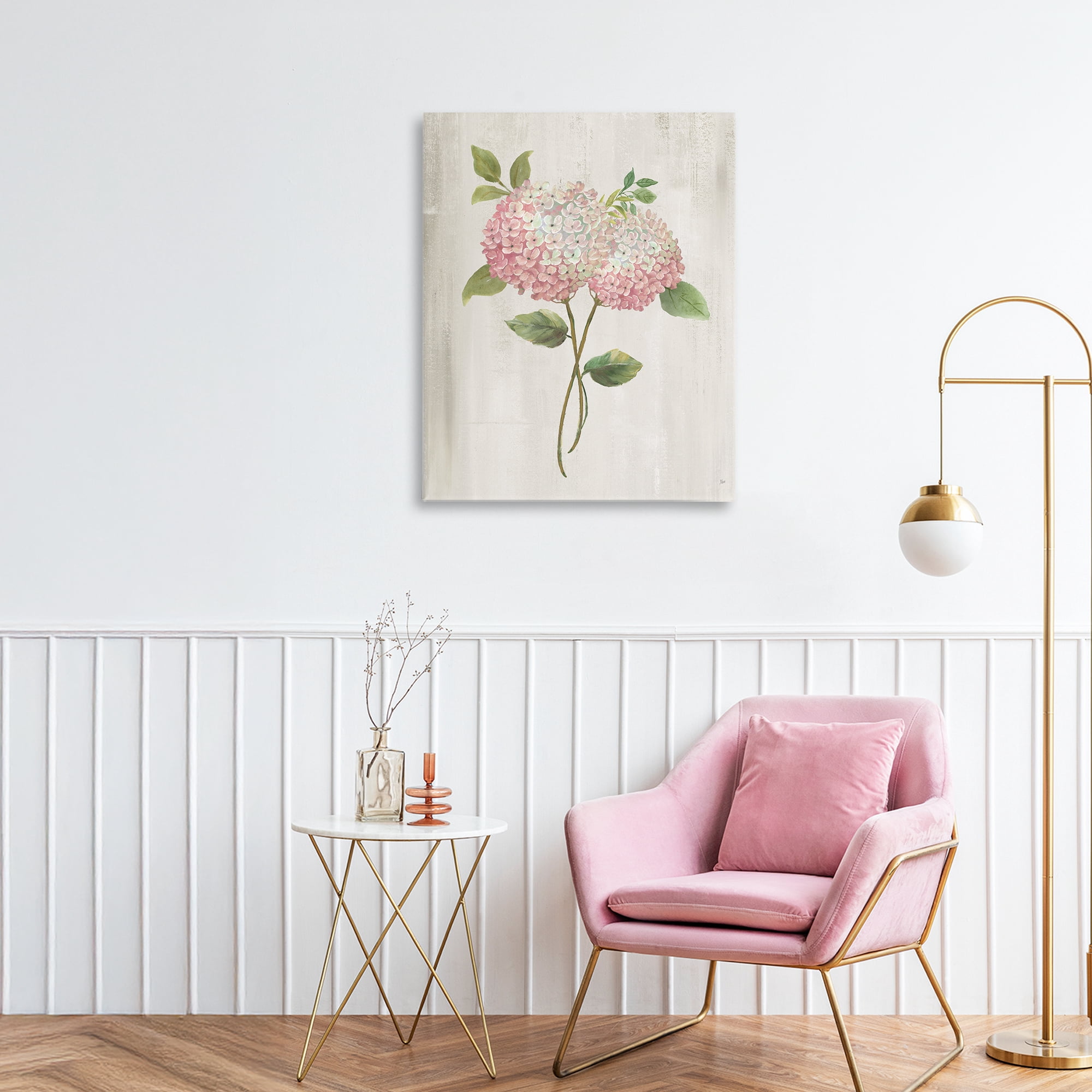 Stupell Industries Vintage Pink Hydrangea Canvas Wall Art, design by Nan