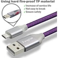 thumbnail image 3 of Micro USB Cable 10ft,Fasgear 3 Pack Fast Charging Android Charger USB 2.0 High Speed Data Transfer Nylon Braided Compatible for Galaxy S6,Motorola Nexus 6,Micro USB Devices,Webcam,3m(Purple,Pink,Rose), 3 of 7