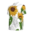 thumbnail image 2 of Vsdgher Plump Sunflower And Sketch Print Men's Short Sleeve Stretch Polo Shirt, Moisture-Wicking Performance Polo Shirt, 2 of 8
