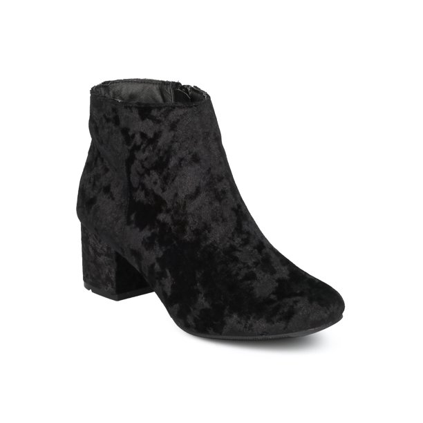 round toe chunky heel booties