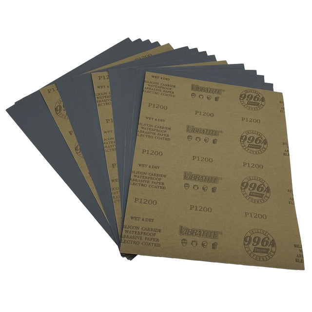 Papel de lija AutKerige, grano 1200, seco y húmedo, 15 hojas, 23 x 28 cm