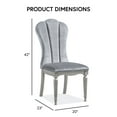 thumbnail image 3 of Furniture of America Seabliss Glam Solid Wood Indoor Dining Chairs, Silver (Set of 2), 3 of 14