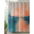 thumbnail image 2 of Fsddascl Teal Pink Shower Curtain Set - 48" x 72" Washable Bathtub Curtain with 12 Hooks, Modern Abstract Ombre Oil Painting Aesthetic Waterproof Fabric Stall Shower Curtains for Bathroom/Bathtub, 2 of 6