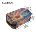 thumbnail image 3 of BZSMCE Makeup and Cosmetic Bag Women Simple Sunflowers under A Cosmic Sky Pattern Square Cosmetic Bag, 3 of 6