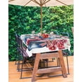 thumbnail image 3 of Hokiten Outdoor Tablecloths with Umbrella Hole & Zipper, Red Blue 4th of July 54x80 Inch Tablecloth Rectangle, Botanical Independence Day Welcome Waterproof Table Cloth, Patio/Pool Table Covers, 3 of 7