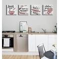 thumbnail image 4 of Kitchen Wall Decor - 4 Pieces Red Kitchen Wall Art Funny Kitchen Rules Songs Vintage Canvas Print Artwork Set for Dining Room, Coffee Bar, Bakery Decor Stretched and Framed Ready to Hang 12"X12"X4, 4 of 6