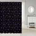 thumbnail image 2 of Manfei Kawaii Stars Shower Curtain 72Wx78L,Galaxy Theme Bath Curtain,Black Purple, 2 of 5
