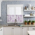 thumbnail image 6 of Kitchen Curtains Set, Purple Gray Coral Coastal Kitchen Curtains and Valances Set, Summer Beach Seaside Nautical Rod Pocket Tier Curtains 36 Inch Length for Cafe/Bedroom Windows, 6 of 6