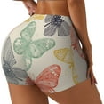thumbnail image 2 of Kdxio Butterfly Print Workout Shorts for Women Seamless Soft Smooth Gym Yoga Scrunch Active Shorts, 2 of 9