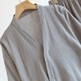 thumbnail image 4 of mihongmao 2 Pieces Sets Pajama Japanese Style Two-Piece Suit Cotton Bathrobe Loungwear Kimono Bathrobes Sleepwear Suit Set Sleepwear Pajama Casual Short Sleeve Pants Set Sleepwear Gray 2X, 4 of 9
