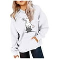 thumbnail image 2 of Cute Cat Graphic Hoodies for Teen Girls Cartoon Printed Hoodie Long Sleeves Hooded Sweatshirt Pullover,White,13-14 Years, 2 of 3