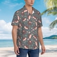thumbnail image 3 of Balery Hedgehogs and Flowers1 Camisas hawaianas de manga corta para hombre, camisas playeras de corte holgado, camisas de vacaciones con botones,Medium, 3 of 7