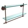 thumbnail image 2 of Astor Place Collection 22-in Two Tiered Glass Shelf with Integrated Towel Bar in Polished Brass, 2 of 2