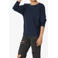 thumbnail image 3 of TheMoogan Women's PLUS Closet-Essential Drapey 3/4 Dolman Sleeve Boat Neck Relaxed Ribbed Top, 3 of 7