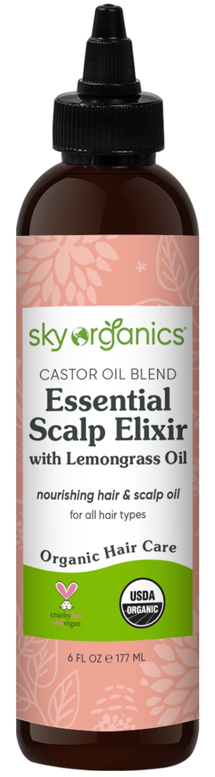 Sky Organics Organic Essential Scalp Elixir for Hair to Hydrate, Soothe & Nourish Scalp, 6 fl. Oz