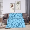 thumbnail image 7 of Blue Abstract Curve Blanket, Fluffy Soft Cozy Blanket Flannel Plush Microfiber Couch Throw, Bedding, 60"x50", 7 of 7