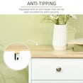 thumbnail image 3 of Demi Bonn 39" Modern Sideboard with Rubberwood Top, Buffet Cabinet with Storage Cabinets, Drawers and Adjustable Shelves for Kitchen, White, 3 of 7