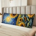 thumbnail image 2 of Balery Starry Sky Sunflower Funda Protectora para Almohada Corporal de Algodón Hipoalergénico con Cierre(55 x 21 pulgadas), Almohadas No Incluidas, 2 of 7