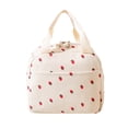 thumbnail image 2 of Bolsa de almuerzo térmica de pana para trabajador de oficina | Bolsa Bento portátil impermeable | Refrigerador portátil de gran capacidad | Rosa Negro Rojo | 26x21x18cm | Diseño floral duradero, 2 of 6
