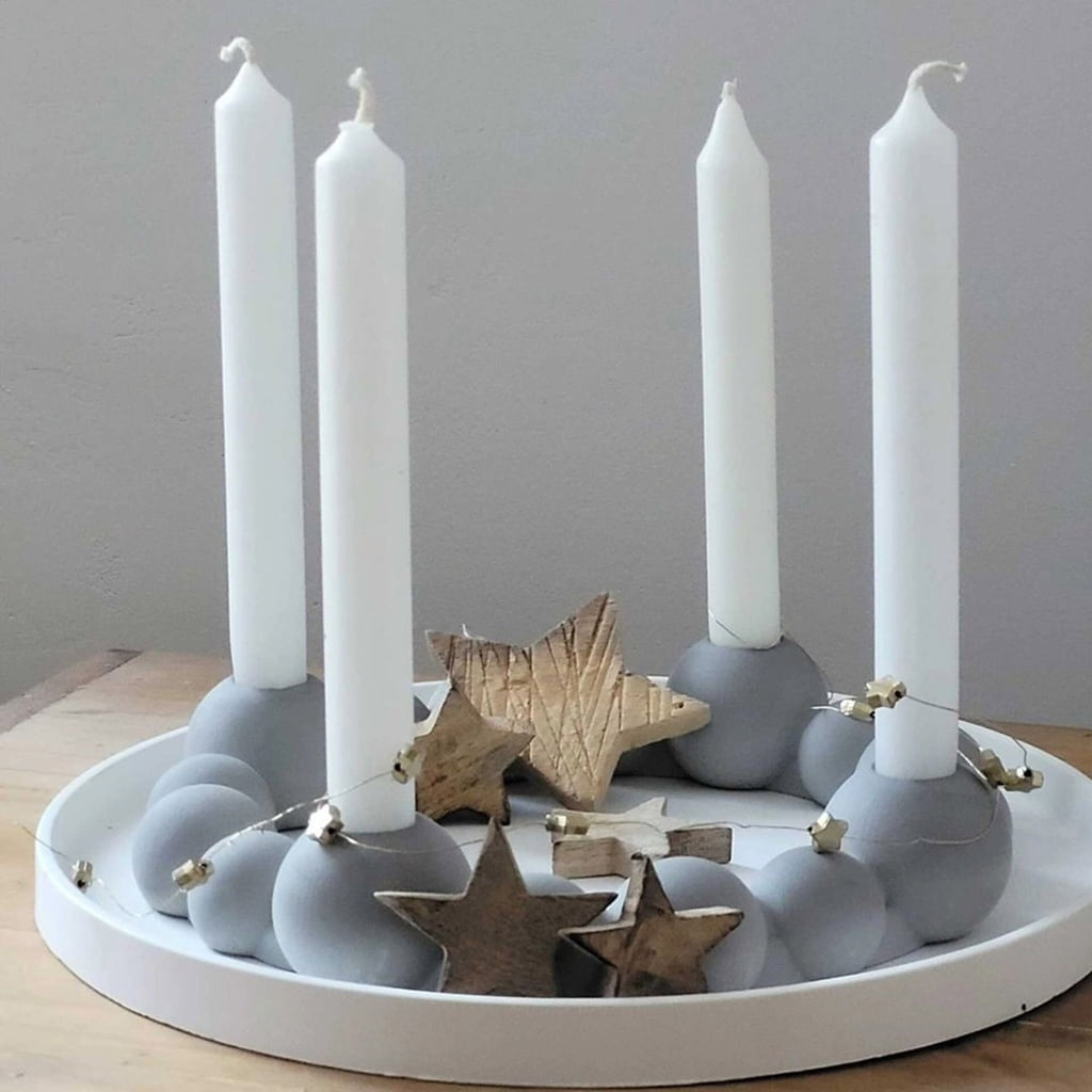 lanema Hand-Making Silicone Mold Sphere Candle Base Moulds Silicone Candle Holder Molds