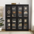 thumbnail image 2 of Essen 2Pc Glass Door Kitchen Pantry Storage Cabinet Set, 2 of 14