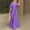 Purple, variant on ClodeEU Women's V Neck Short Sleeve Wrap Maxi Dress,Casual Flowy A-Line Sundress with Waist Tie and Slit Beige,Women's Plus L