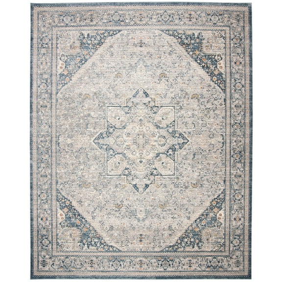 SAFAVIEH Martha Stewart Grove Cosmopolitan Area Rug, Cream/Blue, 8' x 10'