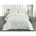 thumbnail image 3 of Ambesonne Geometric Quilted Bedspread Set 3 Pcs, Lines Shapes with Squares, King Size, Black and White, 3 of 5