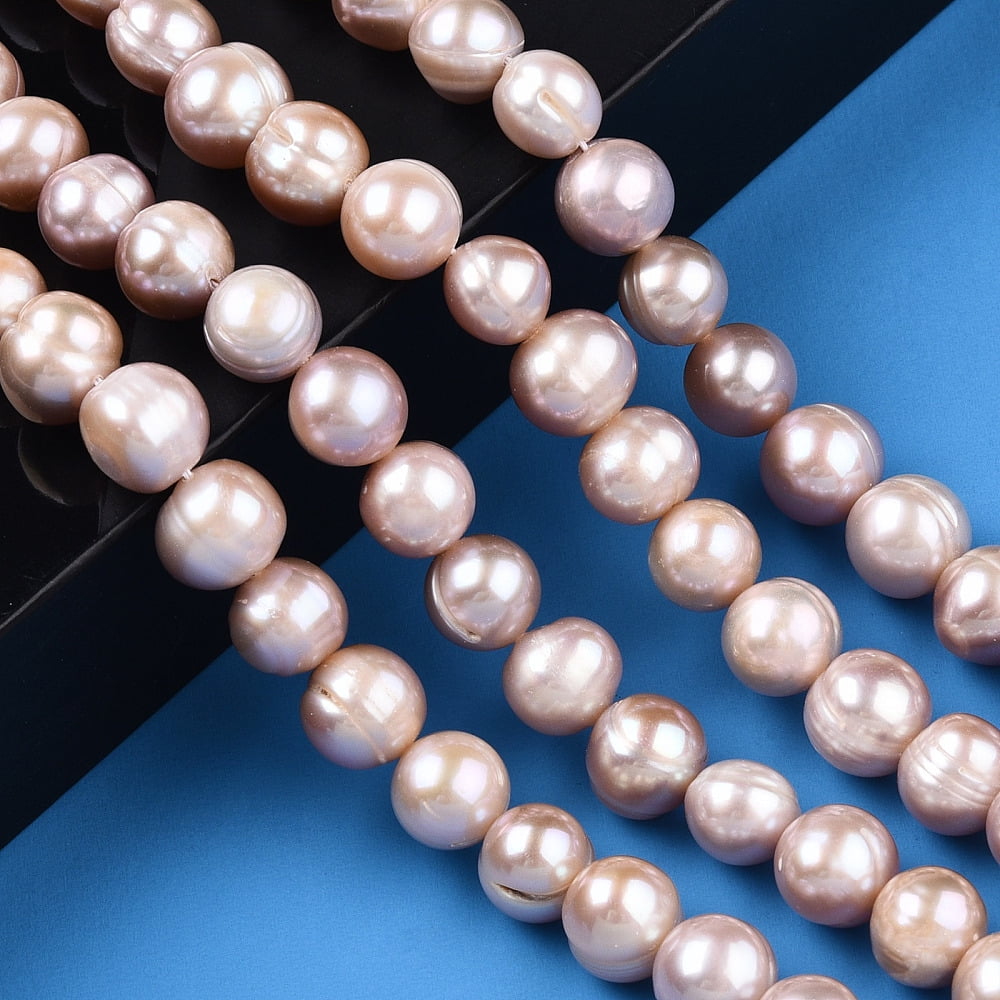 Natural Cultured Freshwater Pearl Beads Strands Potato Rosy Brown 9~10.5x8.5~11mm Hole: 0.6mm about 39pcs/strand 14.65~14.88 inch(37.2~37.8cm)