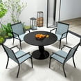 thumbnail image 3 of Gymax Set of 4 Patio Dining Chairs Outdoor Armchairs w/ Sturdy Metal Frame, 3 of 9