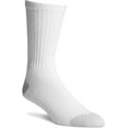 thumbnail image 3 of MDR Unisex Adult Crew Socks - Cotton Socks Everyday Use - 3 Pair - Pack Made in USA (10-13, White w/Gray Heel & Toe), 3 of 5