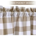 thumbnail image 3 of Coolmee Cafe Curtains 36 Inch Length Buffalo Plaid Tiers Curtains Grey Short Tier Rod Pocket Kitchen Curtain Water Resistant Half Window Curtain for Bathroom,Red/White,Set of 2, 3 of 7