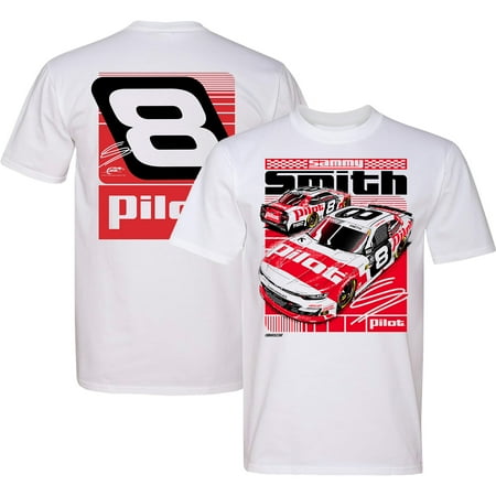 Men s JR Motorsports Official Team Apparel White Sammy Smith #8 Pilot Car T-Shirt