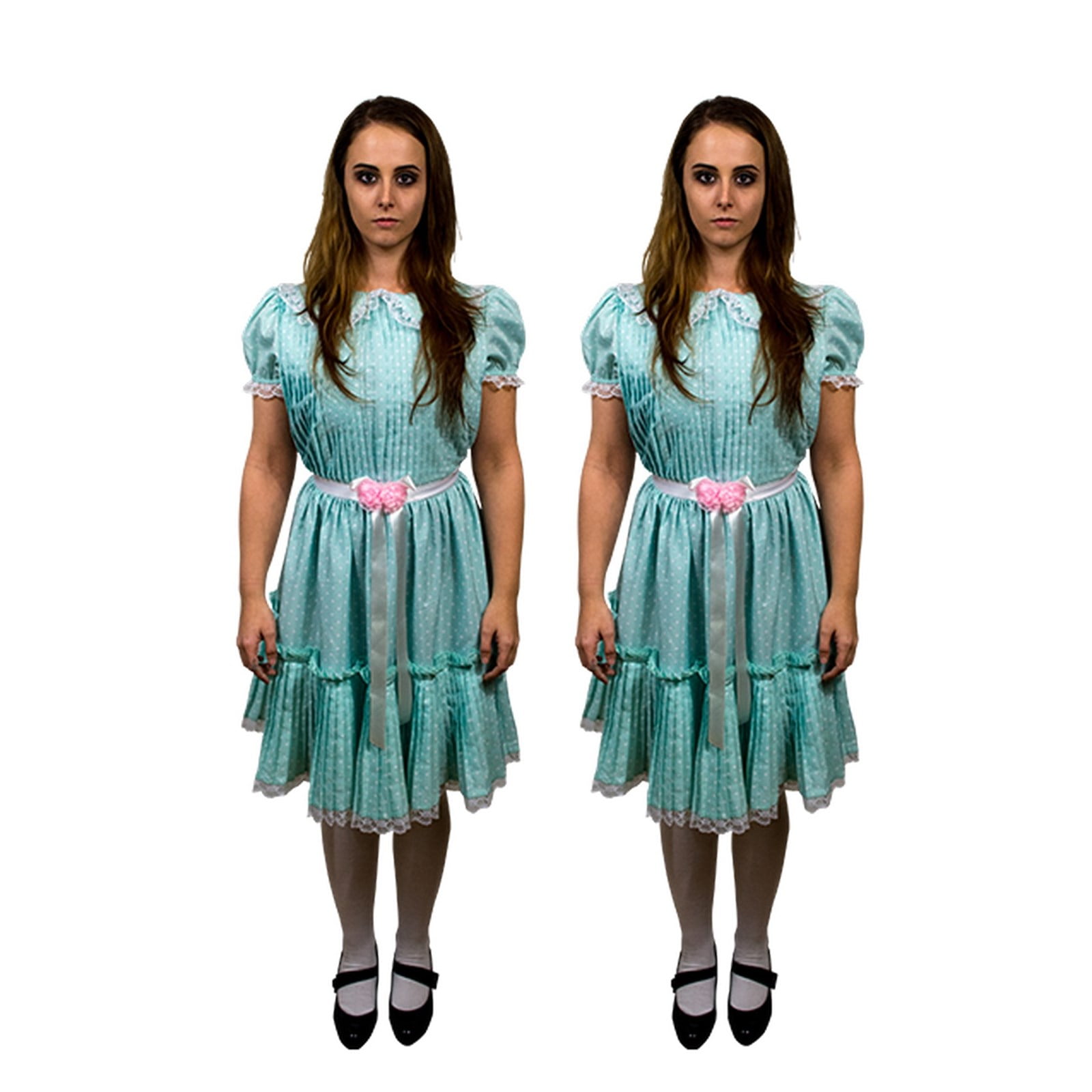 Creepy Sister Girl Fancy Dress The Shining Twins Kids Childs Halloween Costume 