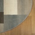 thumbnail image 5 of HomeRoots 486858 8 ft. Patchwork Power Loom Stain Resistant Round Area Rug, Grey, 5 of 5